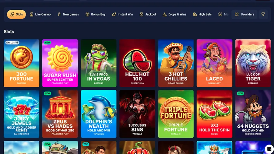 Joo Casino Jeux