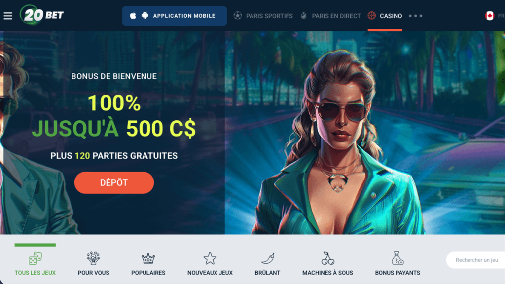 20Bet Casino CA FR homepage