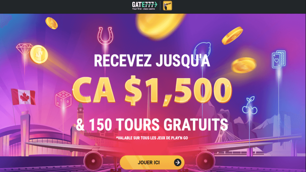 Gate777 Casino homepage screenshot