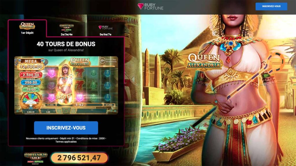 Ruby Fortune 40 tours de bonus