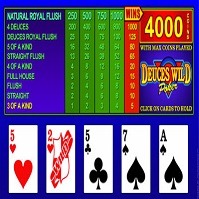 Deuces wild video poker strategy cards