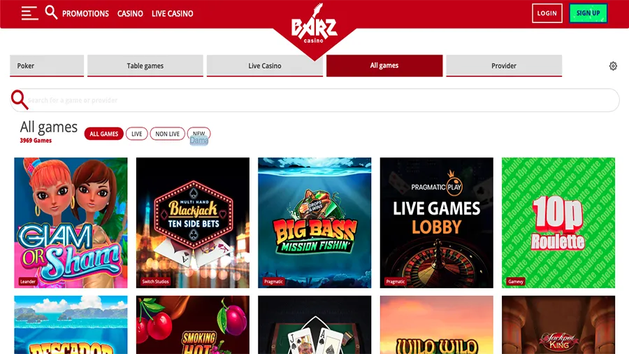 Barz Casino Games