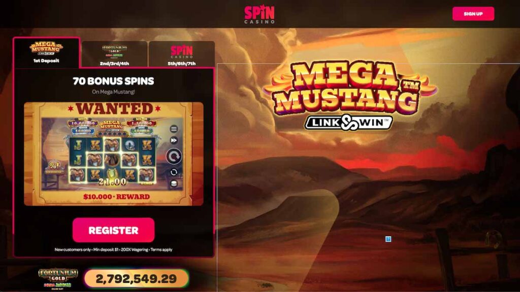 Spin Casino $1 deposit bonus