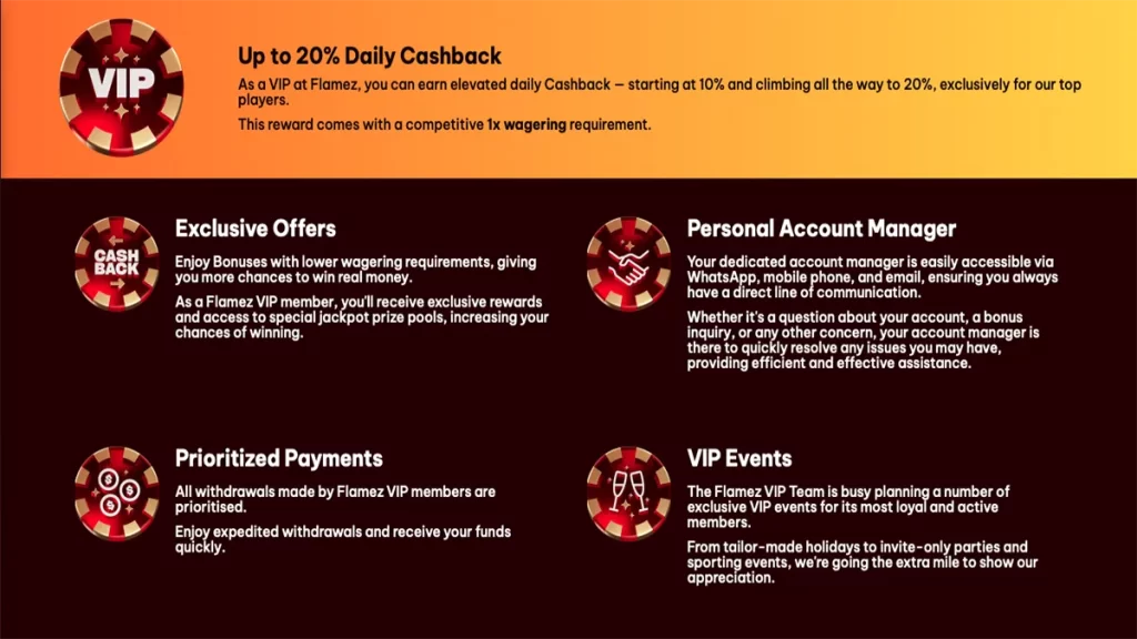 Flamez Casino VIP Program