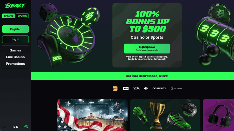 Beazt Casino Canada Homepage